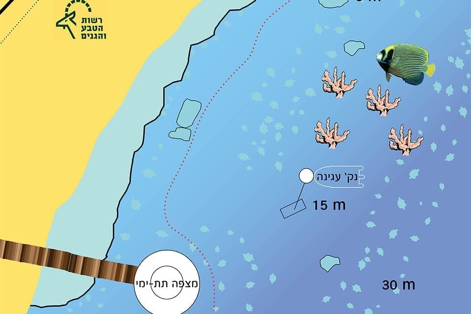 dive site map of the japanese gardens dive site in eilat